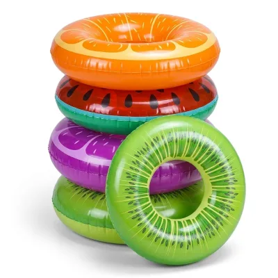Children's Swimming Ring Floating with Fruit Design 250 Lbs Capacity PVC Material for Kids Adults Pool Beach Use
