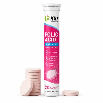 OEM ODM Folic Acid 400 Private Label Iron Folic Acids Vitamin c Effervescent Tablets Fertility Supplements for Men and Women