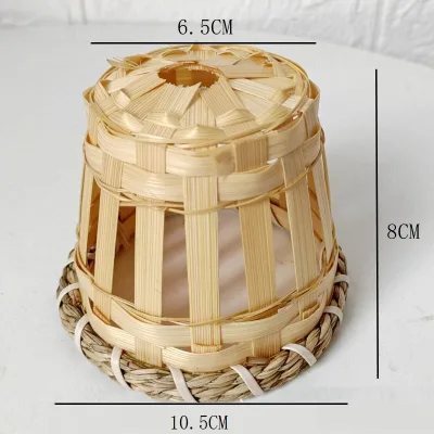 Hanging Incandescent Bulb Bamboo Lamp Shade for Pendant Table Light Lampshade