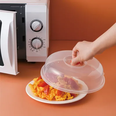 BPA-Free Easy Grip Microwave Splatter Guard Lid PP Material Steam Vent Cover for Food Plate Cover for Microwave Oven