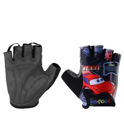 HBG 0015 Half Finger Cycling Anti Slip Shock Breathable Gym Fitness Sports Bicycle Gloves Children's