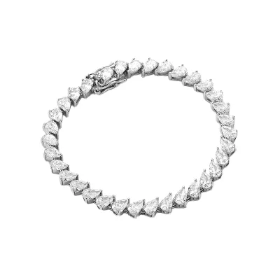 Wedding Women Kids Charm Bracelet Crystal Bracelets Wholesale 925 Sterling Silver Pear Cut Moissanite Jewelry Tennis Bracelet