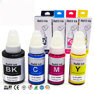 Hot Selling Ink Refills Gi-490 Compatible Color Bottle Bulk Inkjet Water Based Printing Ink for Canon