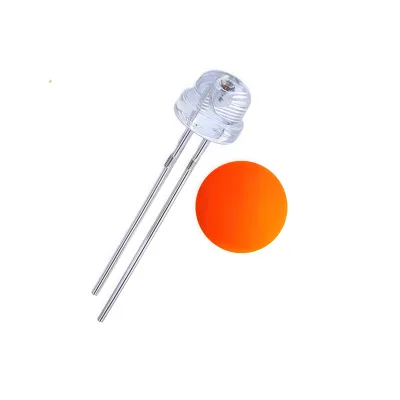 5mm 600nm Orange Color 0.5W 4000-5000mcd Strawhat Shaped Short Pin F5 Dip Strawhat LED Diode