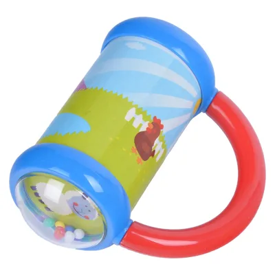 Wholesale Cartoon Animal Pattern Plastic Musical Hand Rattle for Baby
