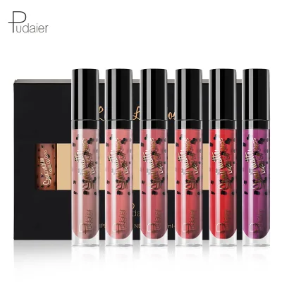 Private Label 6/pc Liquid Matte Velvet Lipgloss Waterproof Moisturizing Easy to Colors Nude Lip Gloss Set