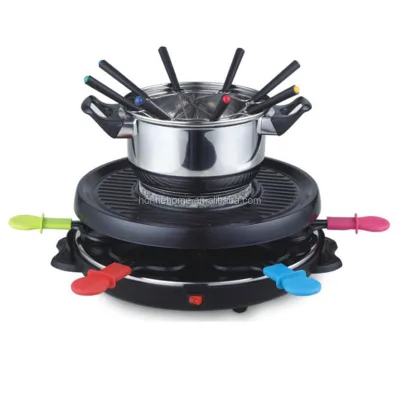 Round 2 in 1 Electric BBQ Raclette Grill