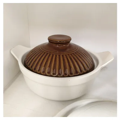 China Supplier Custom Design Eco-Friendly Large Capacity Healthy Ceramic Casserole Japandi Design Gas Induction Ready for Home