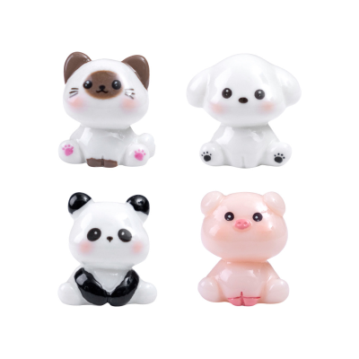 weij landscape cartoon cute cats and dogs sitting obediently, diy animal dolls, decorative accessories, desktop small orna