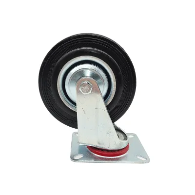 Heavy Duty Top Plate Swivel Rubber Caster Wheel Industrial Trolley Castor for Cart Hand Truck and Machinery
