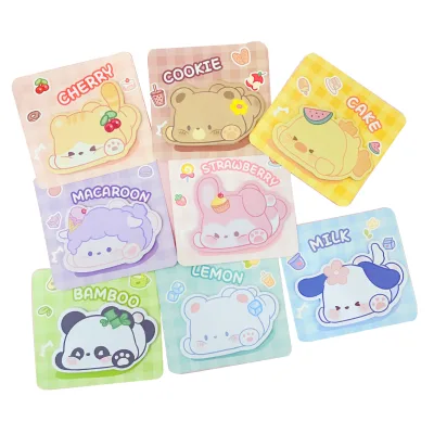 Cute Ins Style Japanese Journal Stickers Self-Adhesive Cartoon Student Portable Sticky Notes High-Value Irregular Message