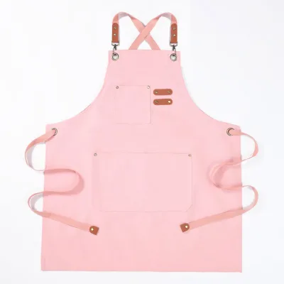 Cross-Border Thickened Canvas Strap Cotton Sleeveless Apron Waterproof Oil-Proof Kitchen Cooking High-Value Waist Garden Custom