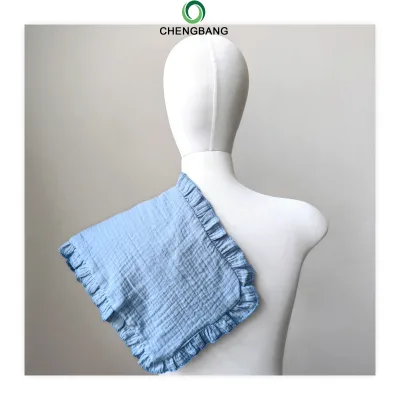 In Stock 100% Cotton Baby Essentials Kit Ruffle Bib Burp Cloth Anti Scratch Mittens CPC Certified for Baby Shower Gift