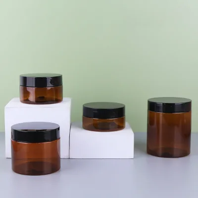 2021 Hot Sale 100ml Brown Blue Empty Cosmetic Jar Amber with Favorable Price Wide Mouth Packaging Jar Set