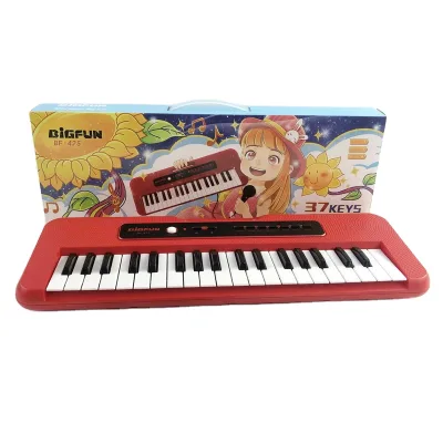 37 Key Children Electronic Piano with Mini Microphone Preset 10 Demos Supports Recording Headphone/ Aux in Jack Portable Multifu