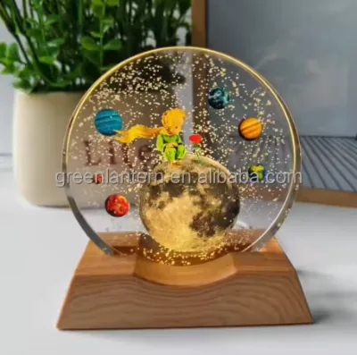 Personalized Custom Name UV Print Lamp Cute Animals 3D Acrylic Lamp Wooden Led Kids Night Lights With USB