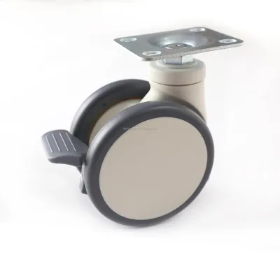 Top Plate Swivel Medical Twin Caster TPR Treads Quiet for Medical Carts Hospital Equipment