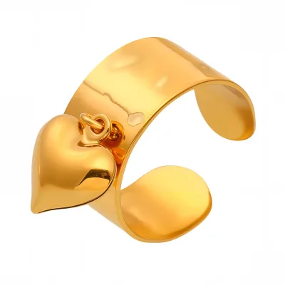 Classical Wide Heart-shaped Adjustable Ring