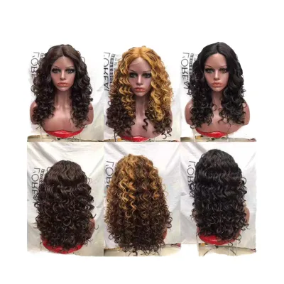 Long Curly Loose Wave 26 Inches Synthetic Hair Wig Gradient #4/30 Dark Auburn Brown European American Women Wigs Transparent