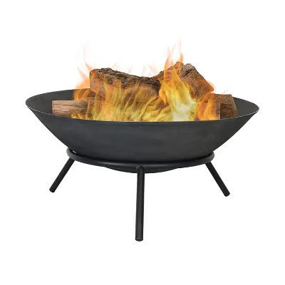 High Quality Steel Round Fire Bowl Matt Black Powder Coated Outdoor FirePit for Charcoal Burning and Outdoor Garden Use