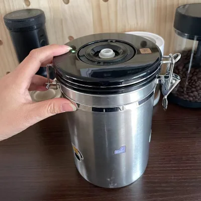 AutomatiC Vacuum Airtight Stainless Steel Kitchen Food Storage Tea Coffee Sugar Canisters
