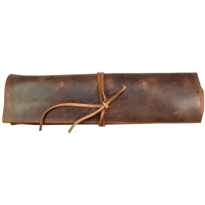 Vintage Style Knives Roll Home Kitchen Cooking Traveling Chefs Leather Knife Bag