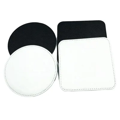 Hot Selling Bulk Customizable PU Leather Coaster Set Europe Style Coasters for Branding and Marketing