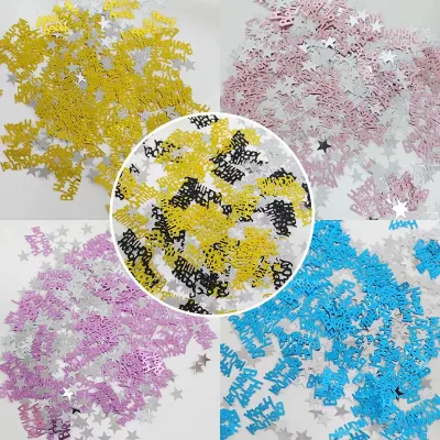 New Boy/girl Confetti Acrylic Diamond Bottle Five-star Sequins Baby Shower Birthday Party Decoration
