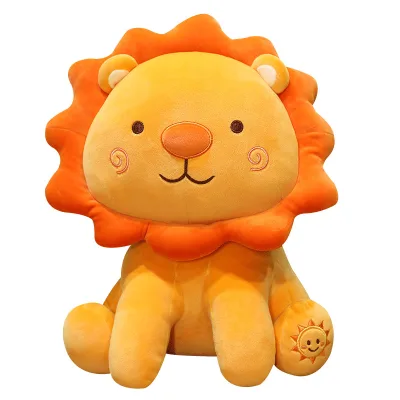 Super Soft Sunflower Lion Stuffed Animal Cartoon Spandex Fabric Stuffed Lion Animal Pillow