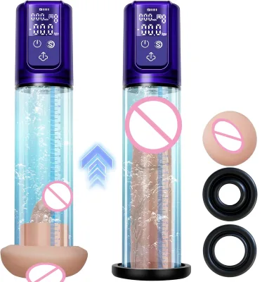 Electric Penis Pump Male Sex Toys - Pumps & Enlargers with 15 Size Cylinder,9 Training Modes,Mini Pocket Pussy Extender Pump