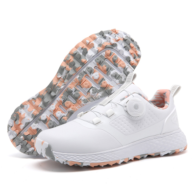 Golf Shoes for Men and Women Comfortable Waterproof Automatic Knob Retractable Laces Non-slip Fixed Nails Outdoor Golf Shoes