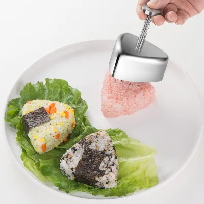 Triangle Shape Stainless Steel Onigiri Mold Classic Triangle Spam Musubi DIY Bento Lunch Mold for Kids Home Sushi Maker Tools