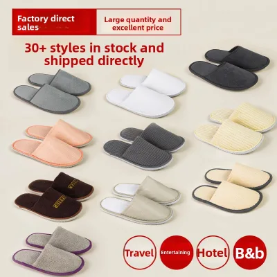 Disposable Children's Hotel Slippers with Closed Toe Cloth Upper Thickened Non-Slip Soft Sole for Travel & Homestay Guest Use