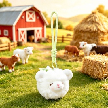 Wholesale Novelty Shaped Plush Keychains Mixed Styles Fluffy Bag Pendant Stuffed Toy Key Ring