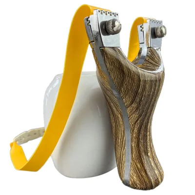 Baiyuheng Outdoor Hunting Slingshot Stainless Steel Hunting Slasheshot Catapult with Wood Handle