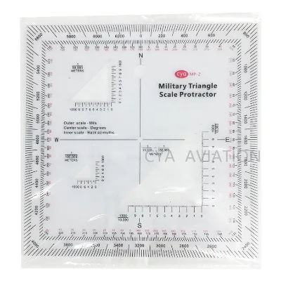2023 Hot Sale Navigation Outdoor Hiking Map Reading Ruler square Map Protractor MILS Scale Protractor