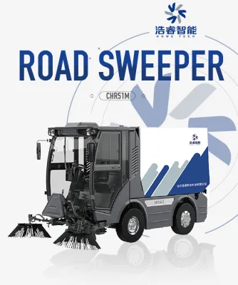 Driving Road Sweeper Washer 4360mm 1500-2400mm Width 2.5m³ Bin 320L Water 110L Fuel Municipal Industrial Cleaner