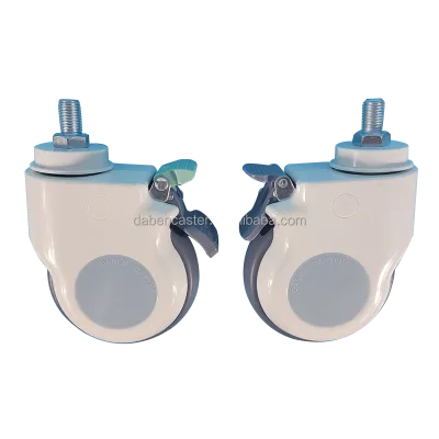 Factory Wholesale Medical-Grade Rubber Casters, Hospital Bed Parts Rotating Central Locking Medical Casters
