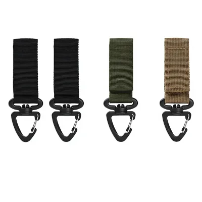 Outdoor Tactical Nylon Backpack Buckle 360-Degree Rotating Single-Point Triangular Multi-Functional Carabiner D-Ring Keychain