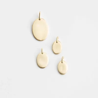 EManco Stainless Steel Mirror Polished Oval Charms DIY Jewelry Accessories for Necklace Bracelet for Children's Party Outfits