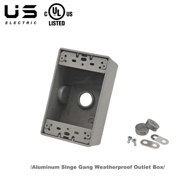 UL Listed Rectangular Aluminum Singe Gang Weatherproof Outlet Box Threaded Metal Electrical Junction Box for GFCI Receptacle