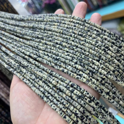 Dalmatian Jasper 2X4mm Spacer Gemstone Beads Haixi for Fashion Jewelry Making Many Stone Available Approx: 380mm