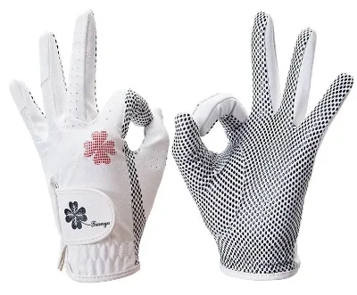 PU Solid Color Breathable Lightweight Non-Slip Golf Gloves for Women Men Hands Horse Riding Cycling Fishing Outdoor Sports