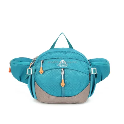Unisex 2L Cycling Pack Waterproof Nylon Hip Pack with Fashion Striped Design Outdoor Sports Waist Bag