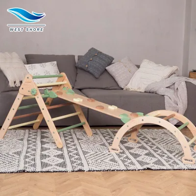 Foldable Montessori Wooden Climbing Triangle Set Toddler Climbing Gym Kids Wooden Piklers Cube Indoor Playground Pickler Dreieck