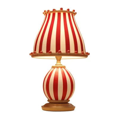 2024 European Luxury American Red and White Striped Creative Table Lamp for Decoration