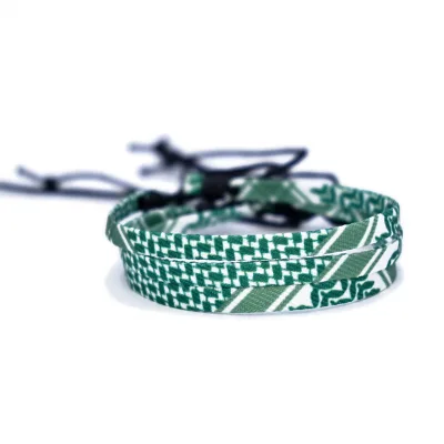 Multi Color Ethnic Style Palestine Flag Wrap Bracelet Original Hand Woven Fabric 4 Colors Muslim Women's Gift