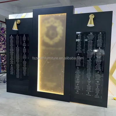 PVC Acrylic Arch Backdrop Wedding Black Gold Sign Acrylic Pvc Backdrop Wedding Reception Welcome Sign for Wedding