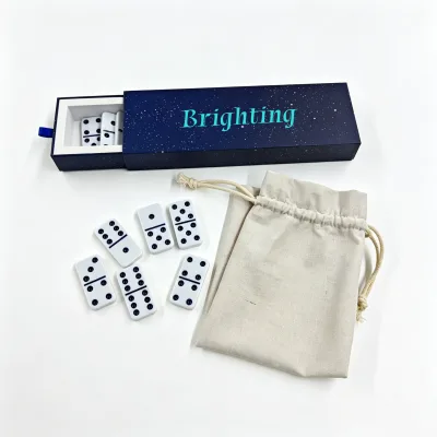 28pcs Eco-friendly Melamine Dominoes 50x25x8mm Customize LOGO Colors Gift Box/PU Box/Iron Box Optional Durable Family Travel