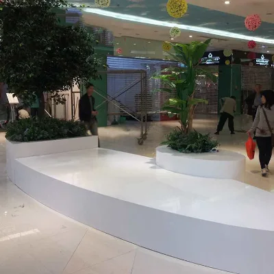 Y892 Modern Artistic Garden Relaxing Fiberglass Bench Chair Set Flowerpot for Public Spaces Warehouses for Mall Centers Office